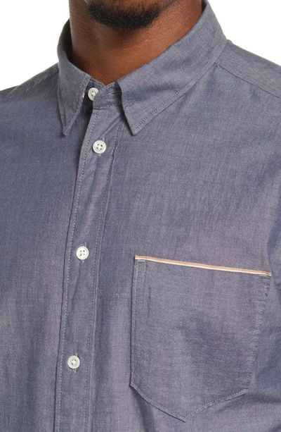 Billy Reid Msl One-pocket Button-down Shirt In Blue
