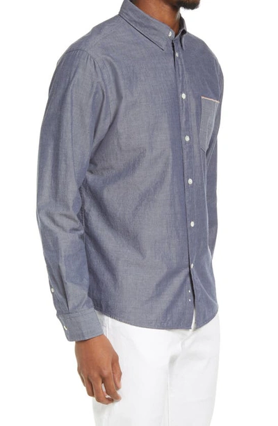 Billy Reid Msl One-pocket Button-down Shirt In Blue