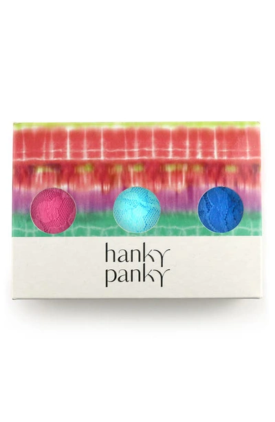 Shop Hanky Panky Assorted 3-pack Lace Original Rise Thongs In Srup/ Beab/ Cerb