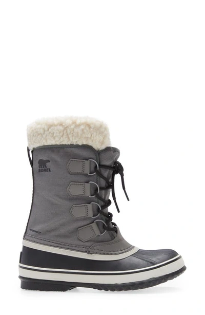 Shop Sorel Winter Carnival Waterproof Boot In Quarry/ Black