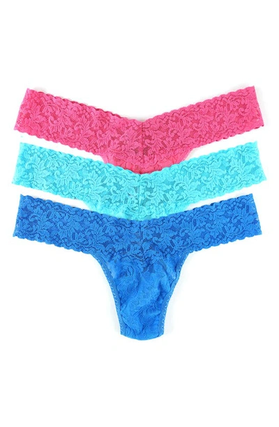 Shop Hanky Panky Assorted 3-pack Low Rise Thongs In Srup/ Beab/ Cerb