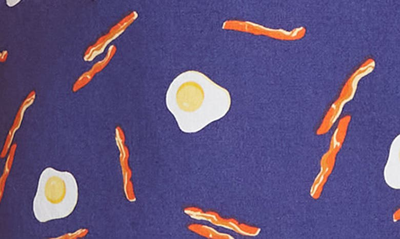 Shop Abound Bacon & Eggs Print Short Sleeve Shirt In Blue Naval Bacon Eggs