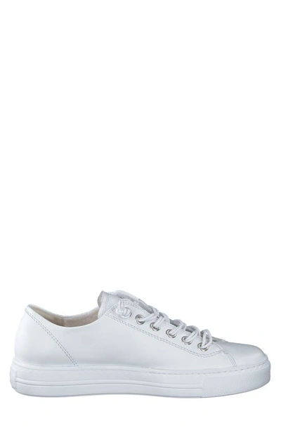 Shop Paul Green Hadley Platform Sneaker In White Silver Mc Leather