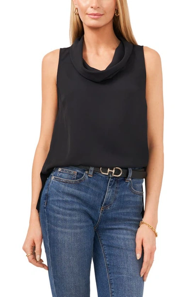 Vince Camuto Cowl Neck Sleeveless Blouse In Rich Black