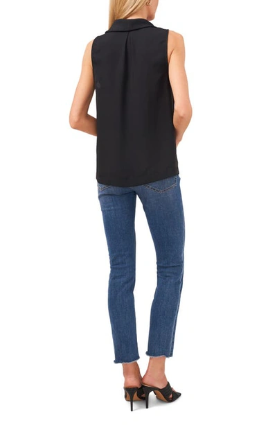 Shop Vince Camuto Cowl Neck Sleeveless Blouse In Rich Black