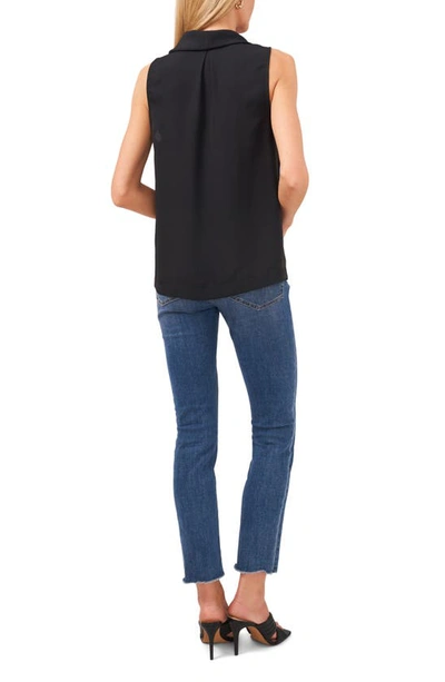 Vince Camuto Cowl Neck Sleeveless Blouse In Rich Black