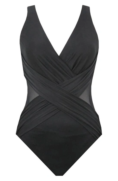 Shop Miraclesuit Illusionist Crossover One-piece Swimsuit In Black