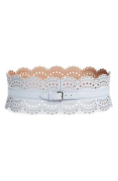 Shop Alaïa Vienne Corset Leather Belt In White