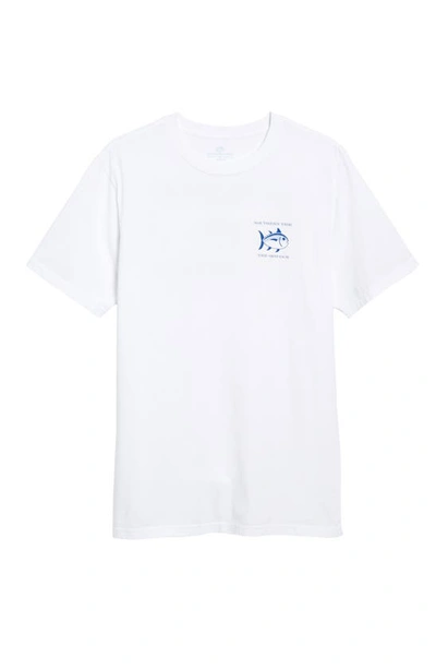 Shop Southern Tide Short Sleeve Skipjack T-shirt In White