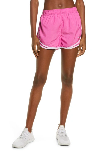 Shop Nike Dri-fit Tempo Running Shorts In Active Pink/ Wolf Grey