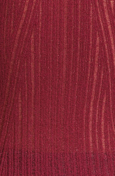 Rag & Bone Lexi Semisheer Cotton Blend Rib Turtleneck Top In Plum
