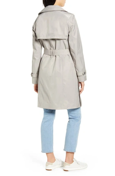Shop Cole Haan Signature Hooded Trench Coat In Pearl