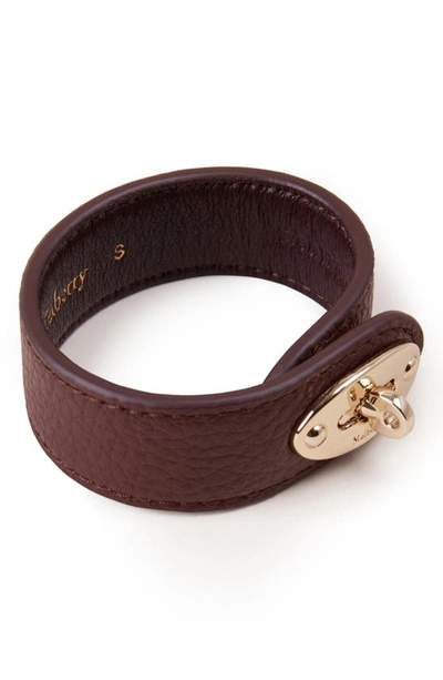 Shop Mulberry Bayswater Leather Bracelet In Oxblood