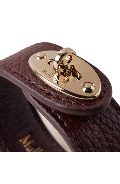 Shop Mulberry Bayswater Leather Bracelet In Oxblood