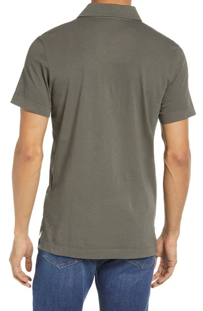 Shop Billy Reid Pensacola Slim Fit Organic Cotton Pocket Polo In Washed Grey