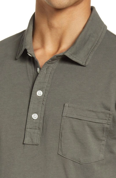 Billy Reid Pensacola Slim Fit Organic Cotton Pocket Polo In Washed Grey