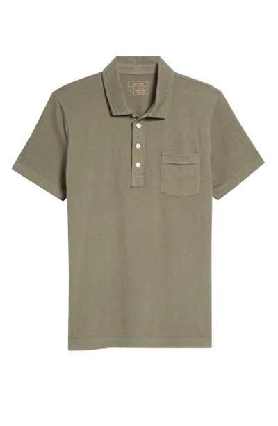 Billy Reid Pensacola Slim Fit Organic Cotton Pocket Polo In Washed Grey