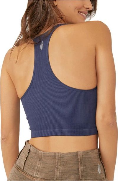 Shop Free People Fp Movement Free Throw Crop Tank In Midnight Navy
