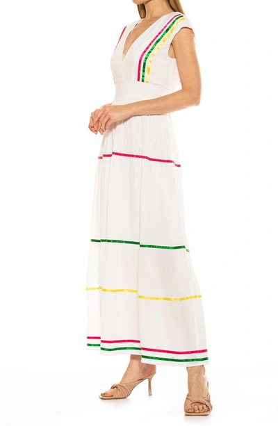 Shop Alexia Admor Summer V-neck Tiered Maxi Dress In Ivory