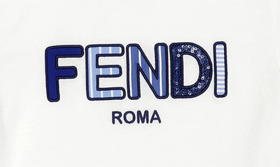 Shop Fendi Kids' Logo Appliqué T-shirt In White