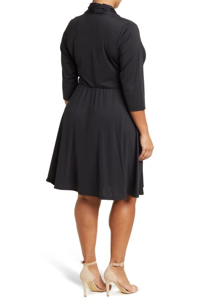 Shop By Design Prescott Three-quarter Sleeve Dress In Black