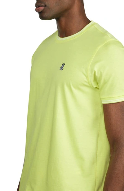 Shop Psycho Bunny Tipped Crewneck T-shirt In Lemon Pulp