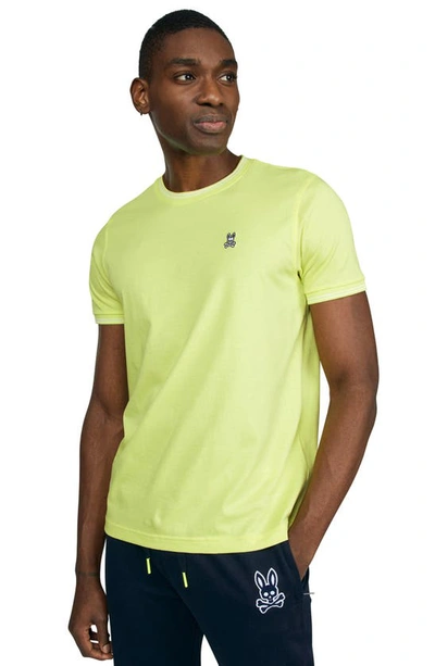 Shop Psycho Bunny Tipped Crewneck T-shirt In Lemon Pulp