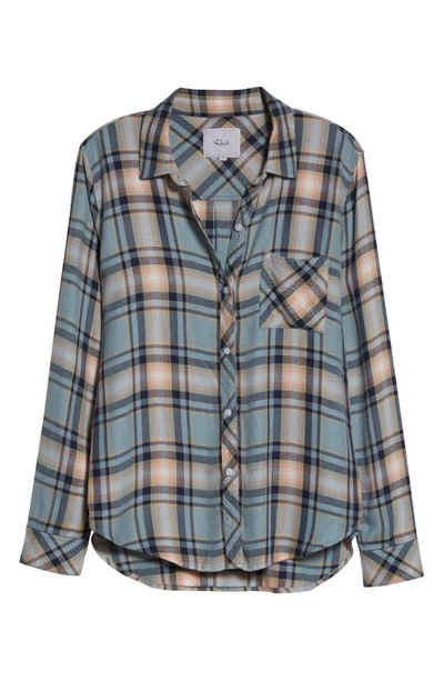 Shop Rails Hunter Button-up Shirt In Teal Peach Navy