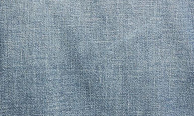 Shop Saint Laurent Ruffle Cotton Denim Western Shirt In 4363 Dirty Medium Vintage