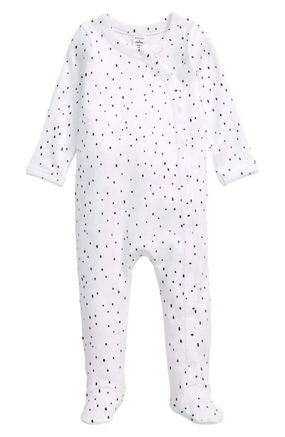 Shop Nordstrom Baby Print Footie In White Speckles