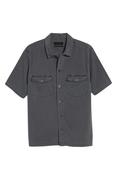 Shop Allsaints Spotter Short Sleeve Shirt In Aster Blue