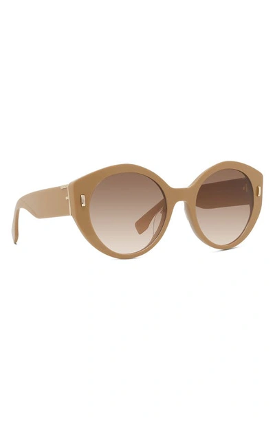 Shop Fendi The  First 53mm Square Sunglasses In Shiny Beige / Gradient Brown