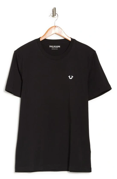 Shop True Religion Brand Jeans  Chest Logo Cotton Crew Neck T-shirt In Black