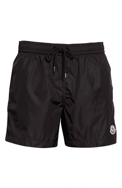 Moncler Logo-patch Swim Shorts In Black | ModeSens