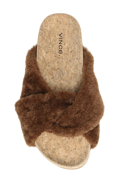 Shop Vince Goran Genuine Shearling Slipper In Umbra