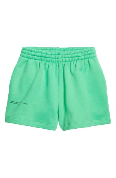 Shop Pangaia Kids' 365 Organic Cotton Shorts In Jade Green
