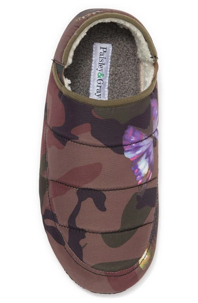 Shop Paisley & Gray Houser Quilted Faux Shearling Lined Slipper In Camo Butterfly