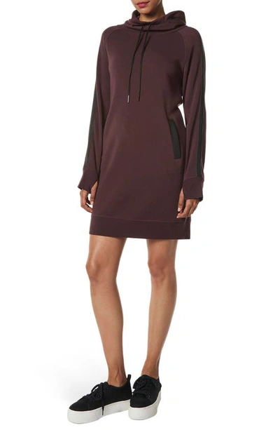 Shop Marc New York Fabulous Fleece Hooded Sweater Dress In Wine