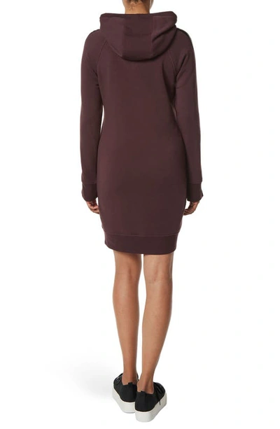 Shop Marc New York Fabulous Fleece Hooded Sweater Dress In Wine