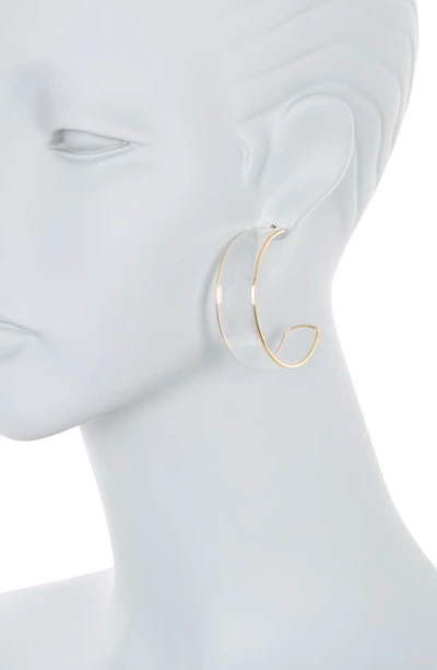 Shop Melrose And Market 50mm Wide Plastic Hoop Earrings In Clear- Gold