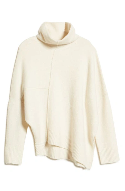Shop Allsaints Lock Roll Neck Wool Blend Sweater In Ivory White