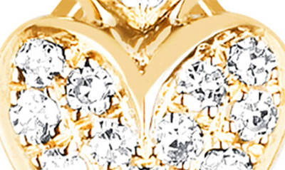 Shop Ef Collection Diamond Heart Huggie Hoop Earrings In 14k Yellow Gold