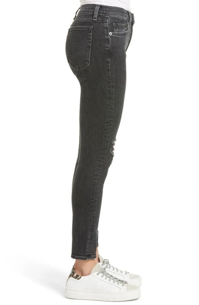 Shop Askk Ny Jax High Waist Ripped Ankle Skinny Jeans In Rock With Holes