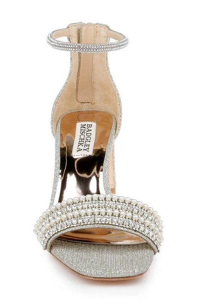 Shop Badgley Mischka Kameryn Ankle Strap Sandal In Platinum