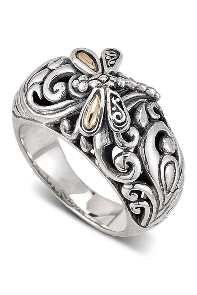 Samuel B. Silver Filigree Dragonfly Ring In Silver And Gold