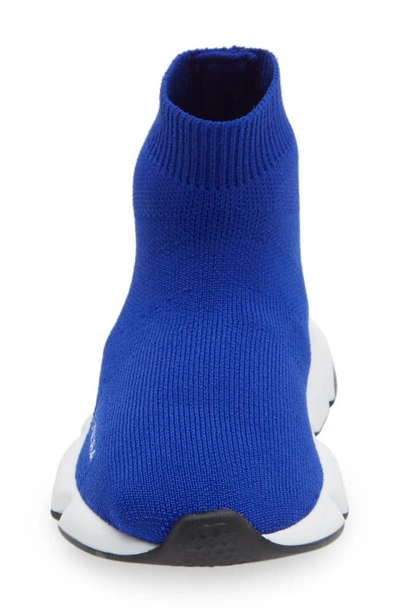Shop Balenciaga Kids' Speed Sock Sneaker In Dark Blue/ White/ Black