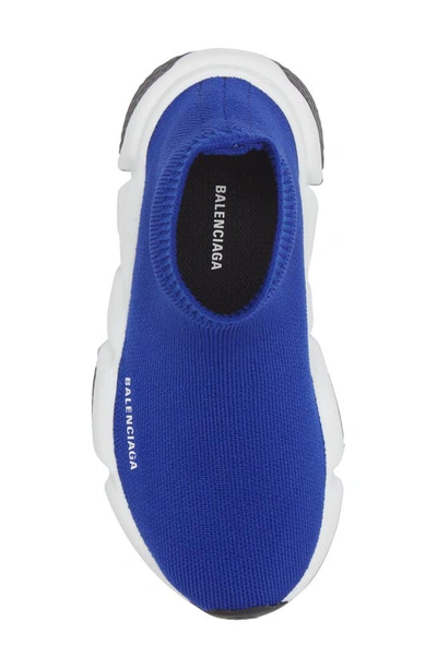 Shop Balenciaga Kids' Speed Sock Sneaker In Dark Blue/ White/ Black