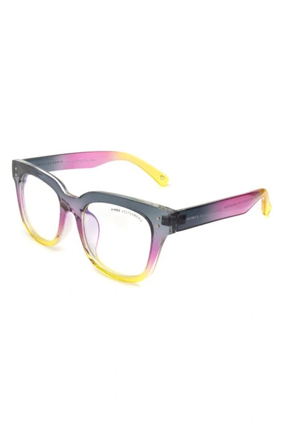 Shop Aimee Kestenberg Houston 52mm Square Blue Light Blocking Glasses In Black/ Purple/ Yellow/ Clear