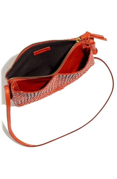 Shop Madewell The Knotted Woven Leather Crossbody Bag In Fresh Chili