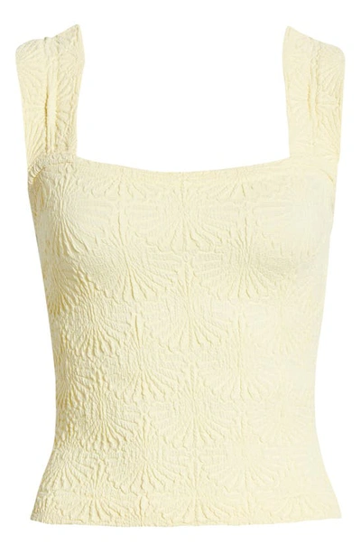 Shop Free People Love Letter Floral Knit Camisole In Mellow Yellow